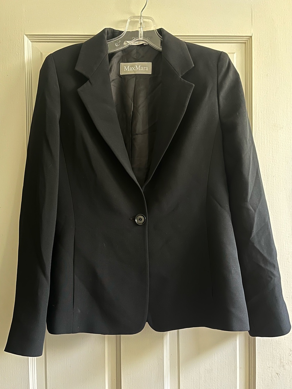MaxMara Black Single-Button Tailored Blazer